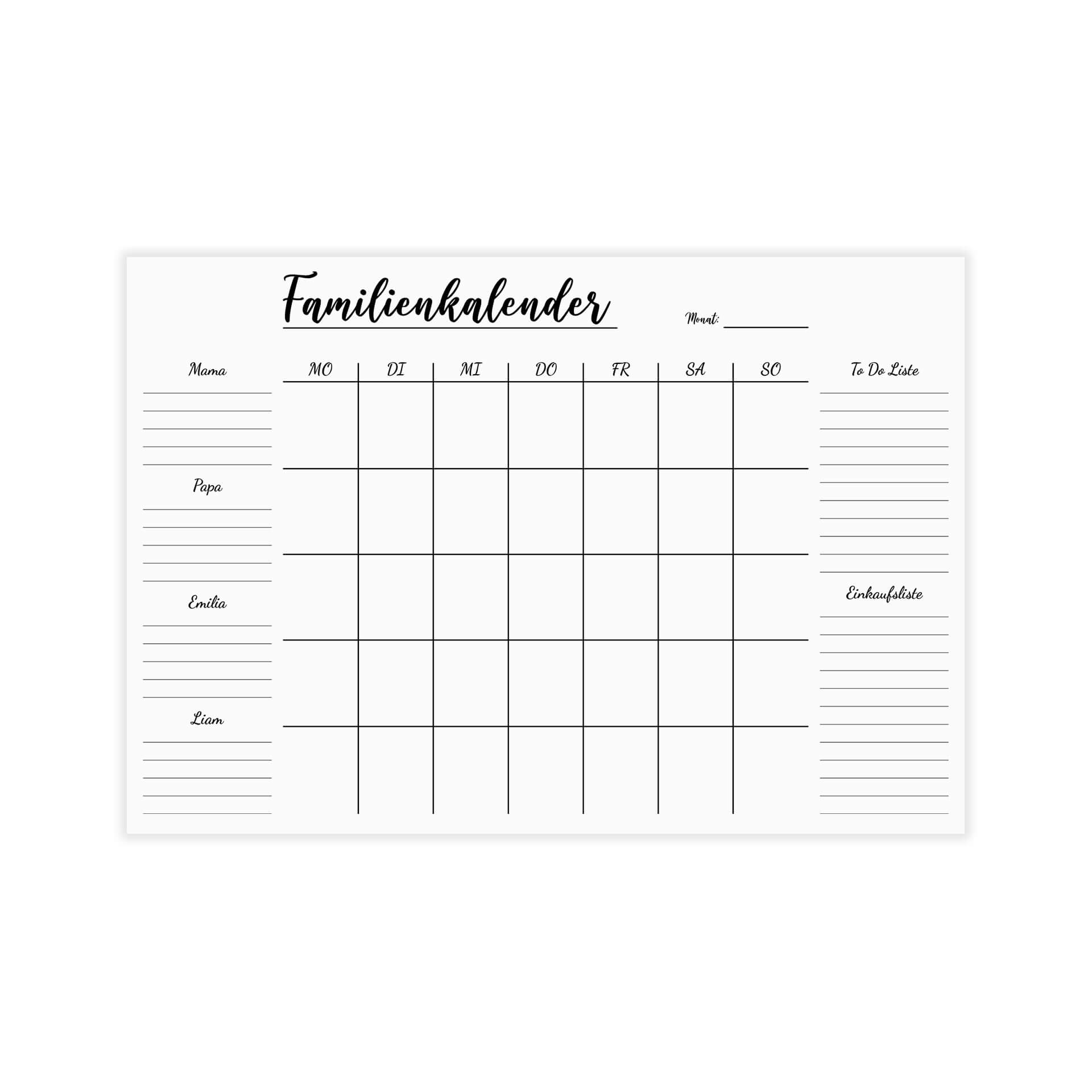 Familienplaner – 4-Namen